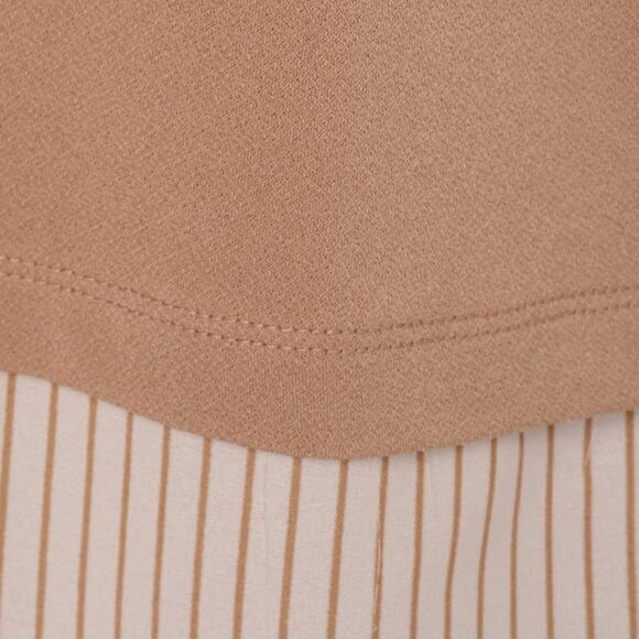 Adrianna Papell Three Quarter Sleeve Sweater Tan Ivory Stripe Top NWT Size L - Picture 5 of 5